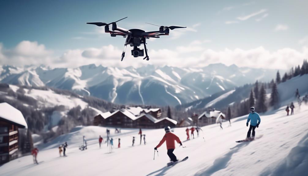 drones in ski resort
