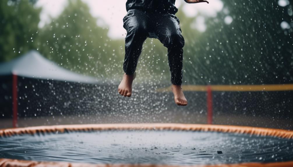 trampoline care after rainfall