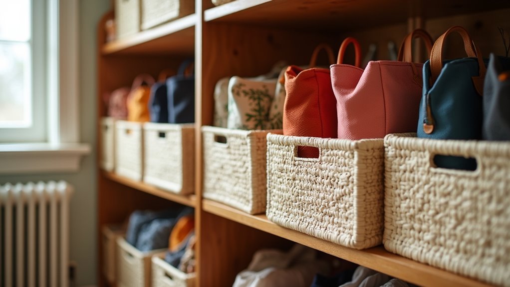 organized tote bag storage
