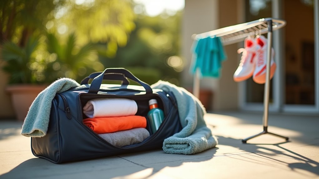 proper gym bag drying