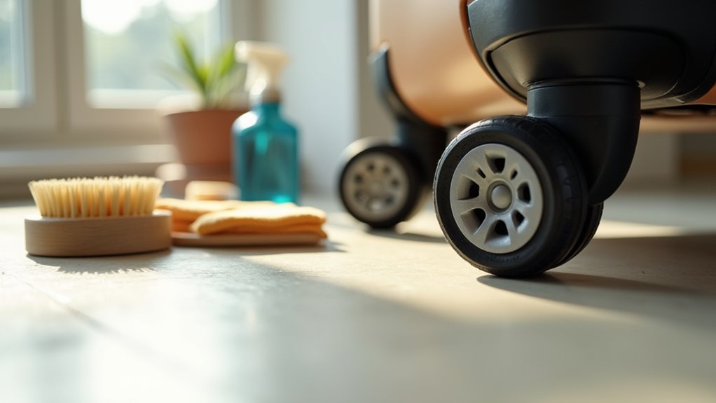 regular luggage wheel maintenance